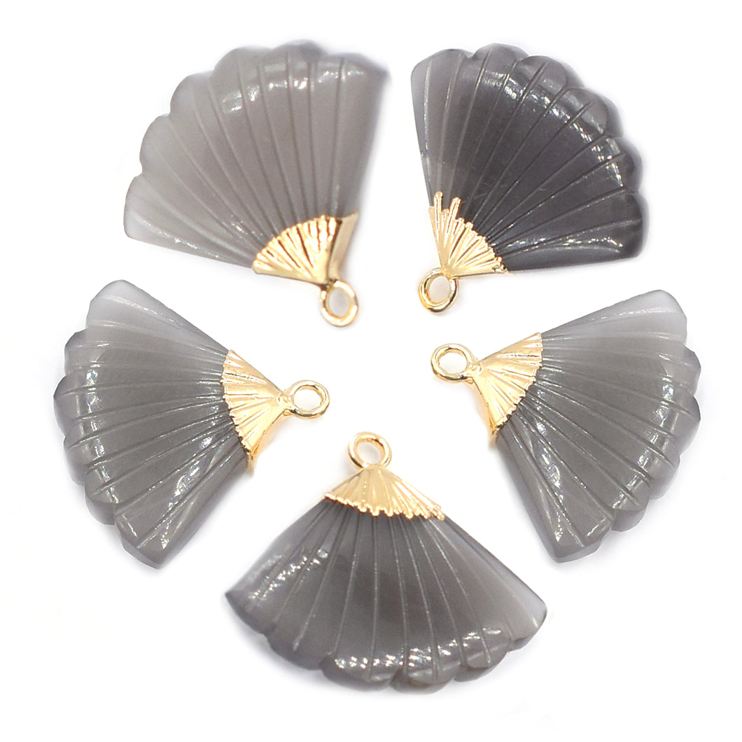 gold electroplated gray moonstone