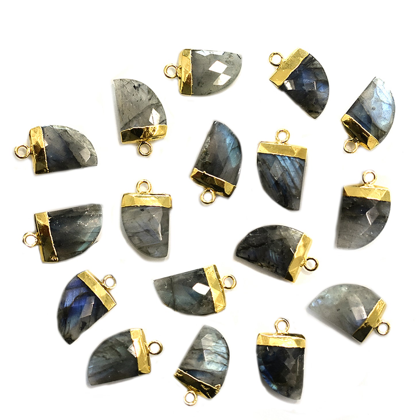 gold electroplated labradorite gemstone pendant
