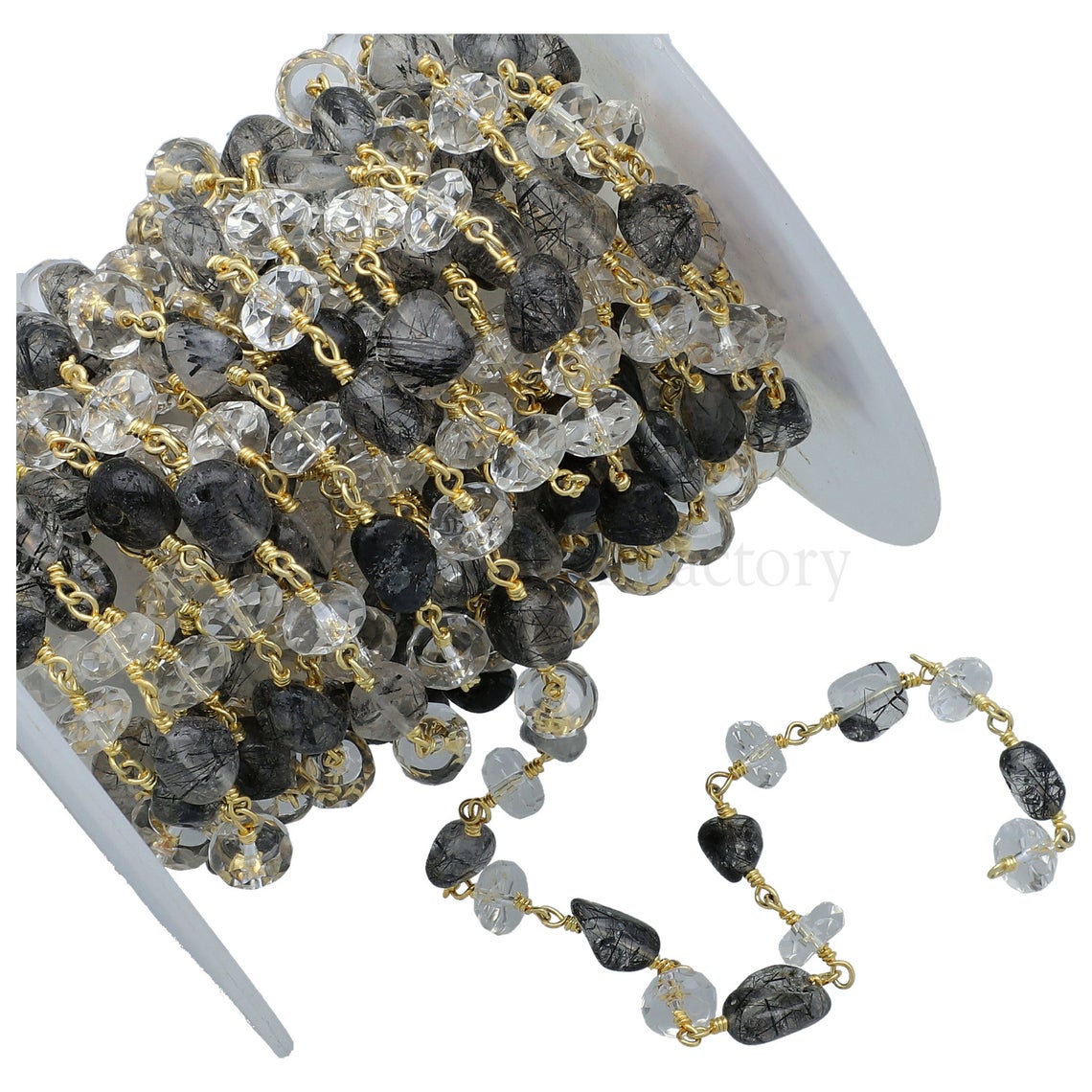 gold plated chain with nuggets and rondelle beads