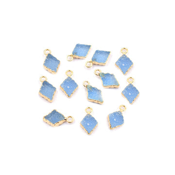 handcrafted gold druzy pendants