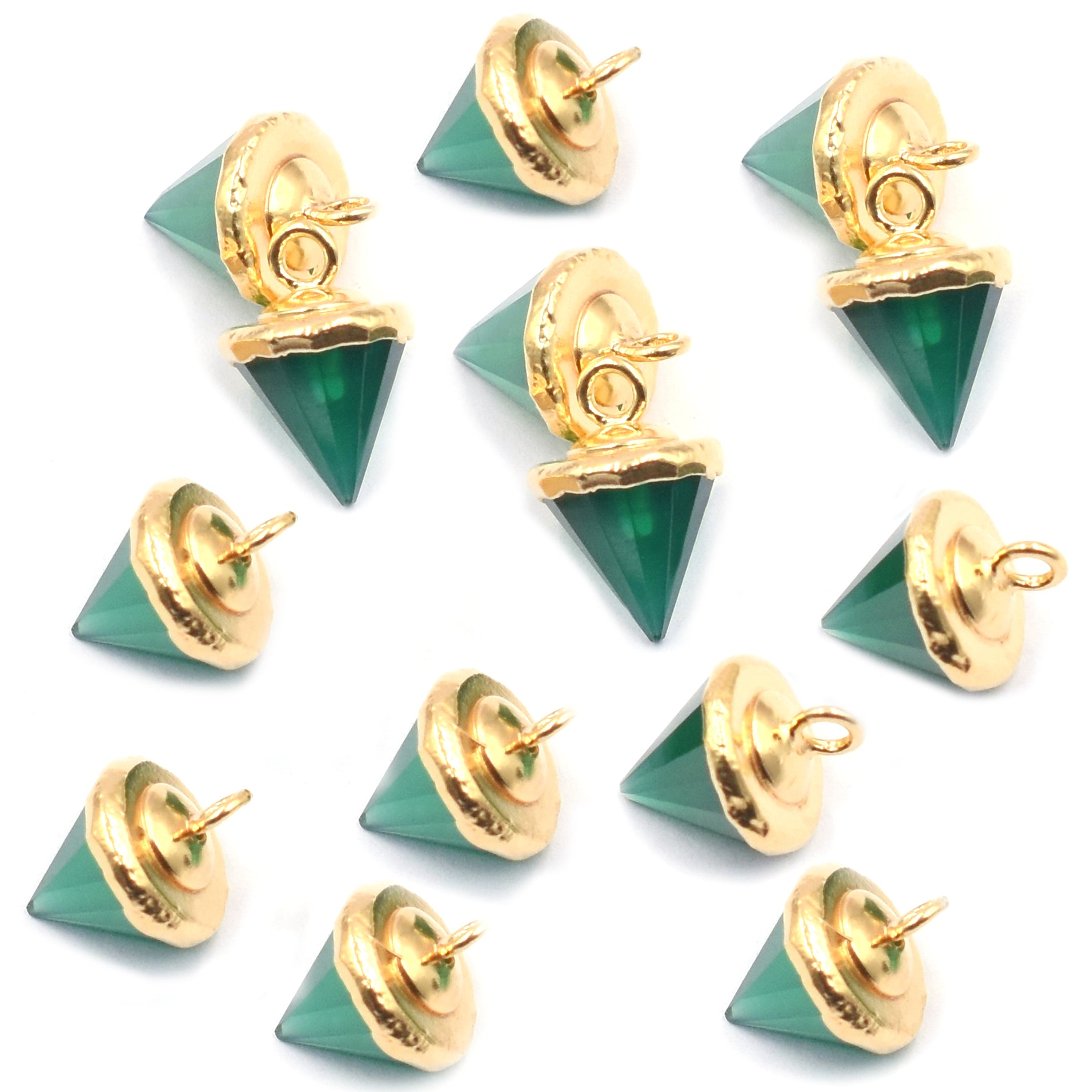 handcrafted green onyx pendant cone shape