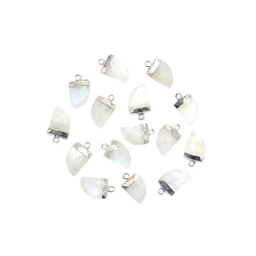handcrafted rainbow moonstone pendant horn shape