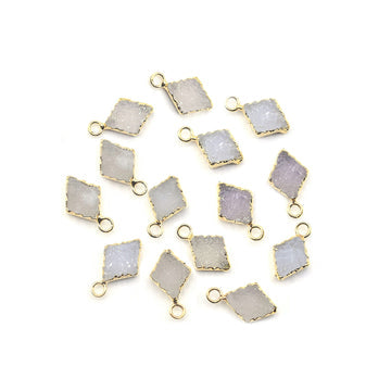 handcrafted white druzy pendant