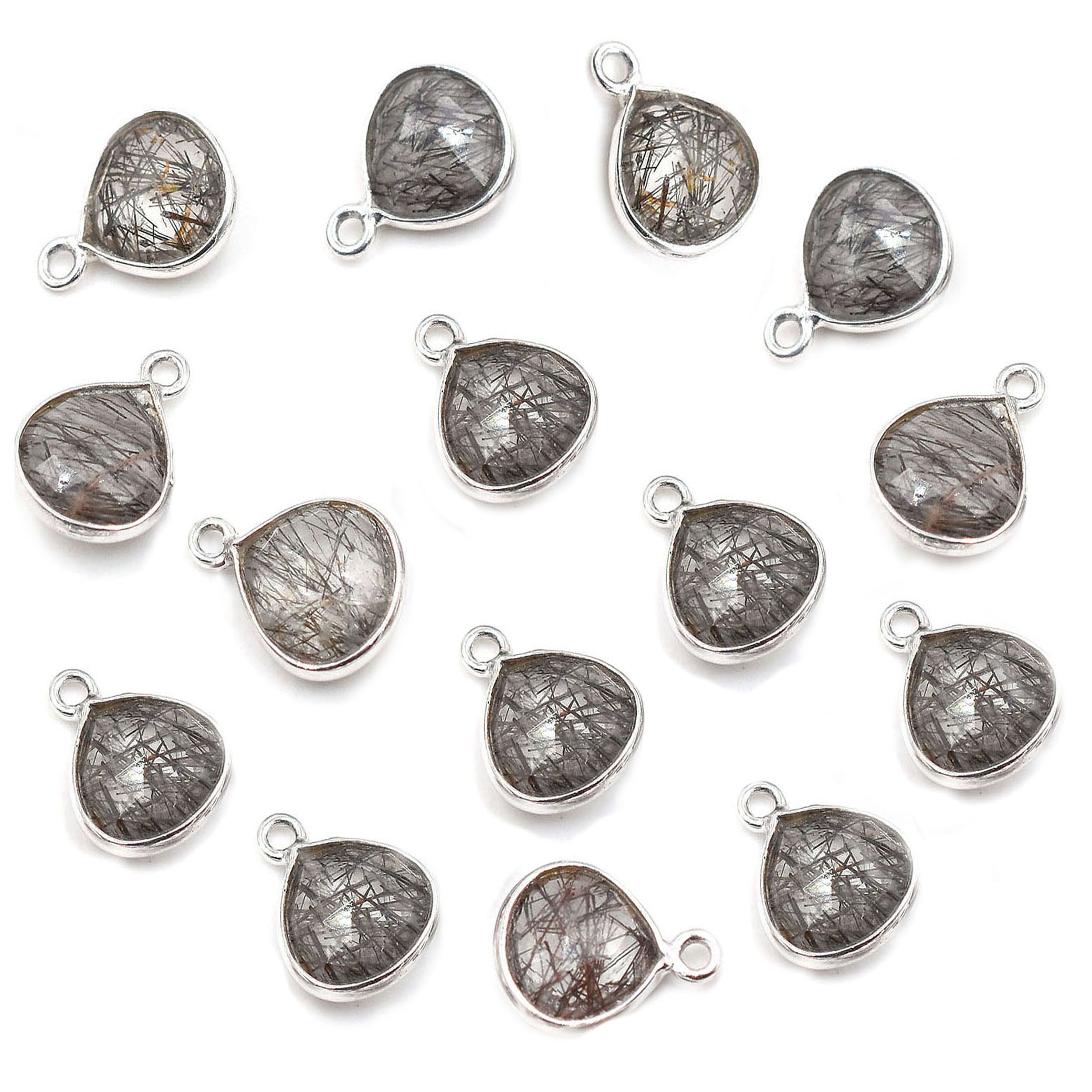 heart shaped silver plated quartz pendant