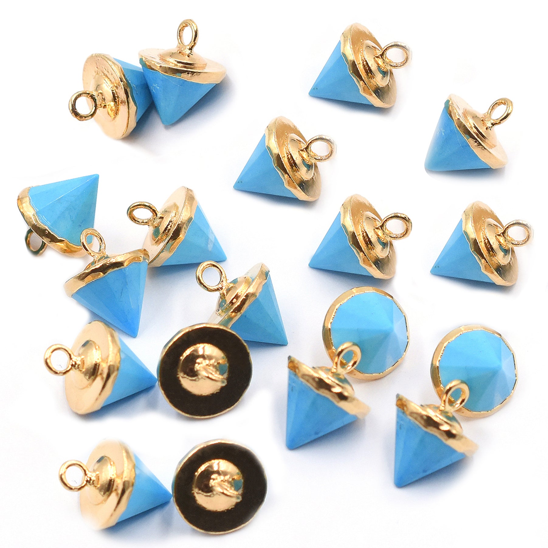 howlite pendant smooth cone gold jewelry charm
