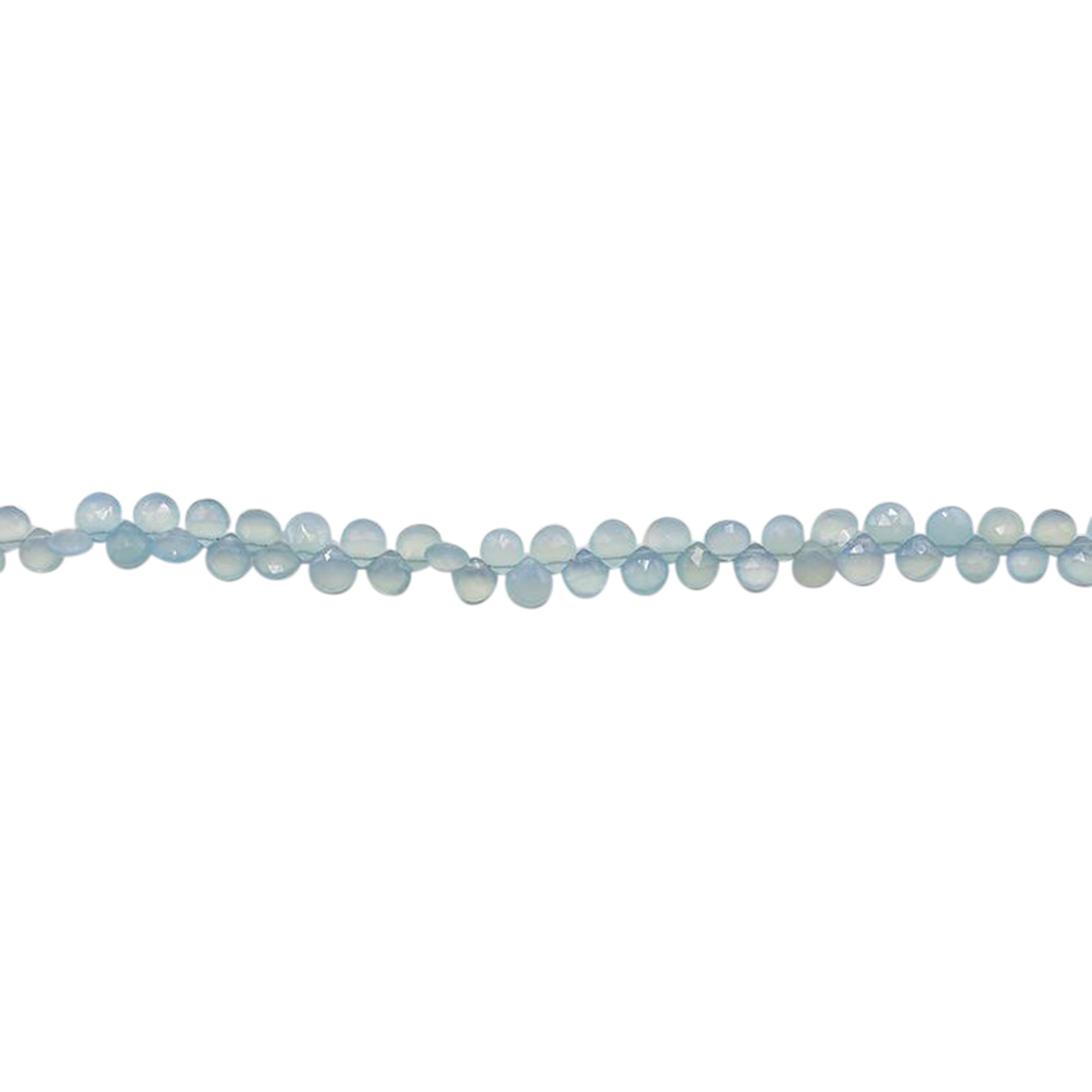 5 To 6 MM Dyed Blue Chalcedony Faceted Heart Shape Beads Strand
