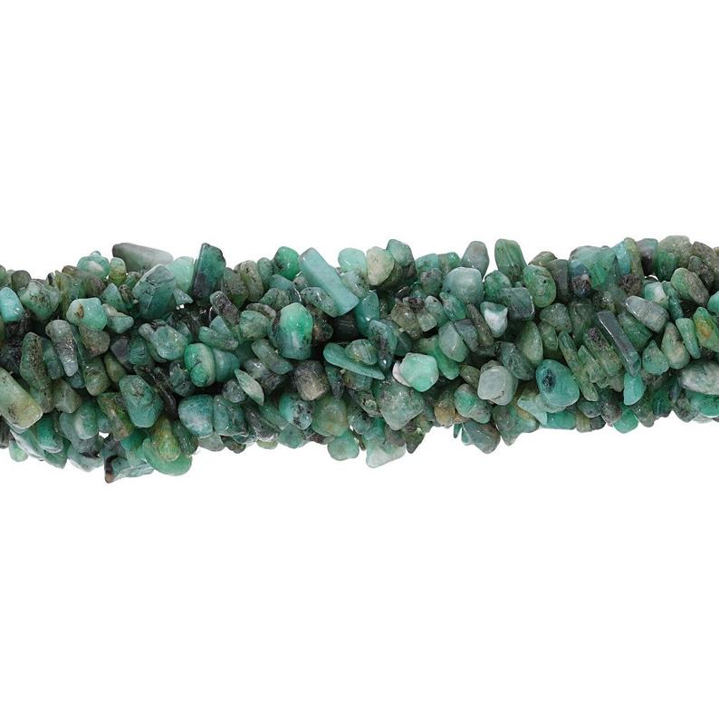 4 To 5 MM Raw Emerald Natural Emerald Chips Beads Strand