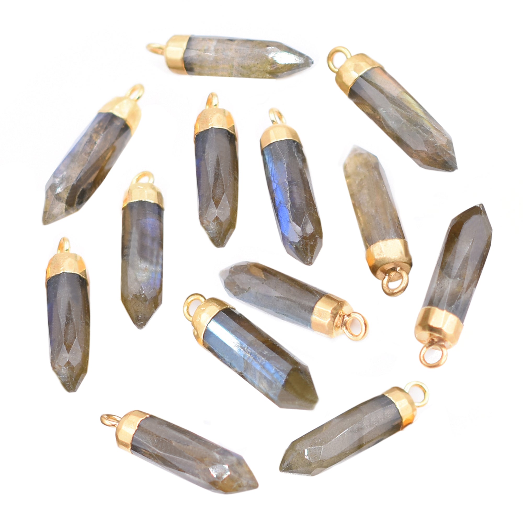 labradorite gemstone bullet pendant