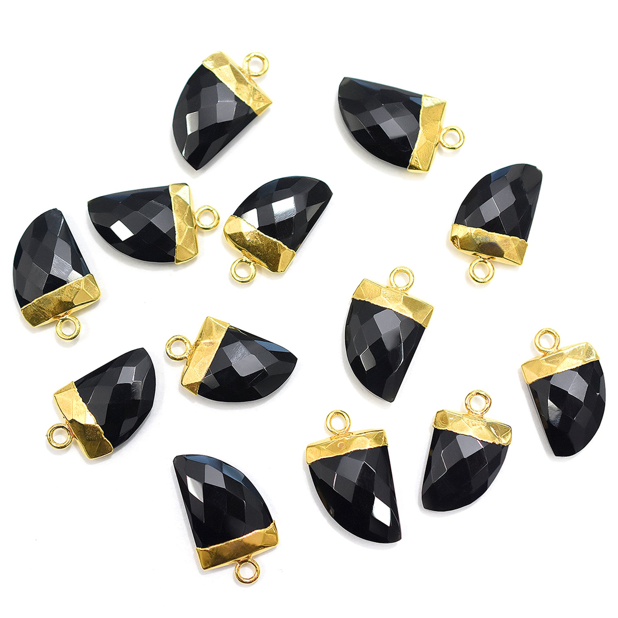 natural black onyx gemstone pendant gold finish