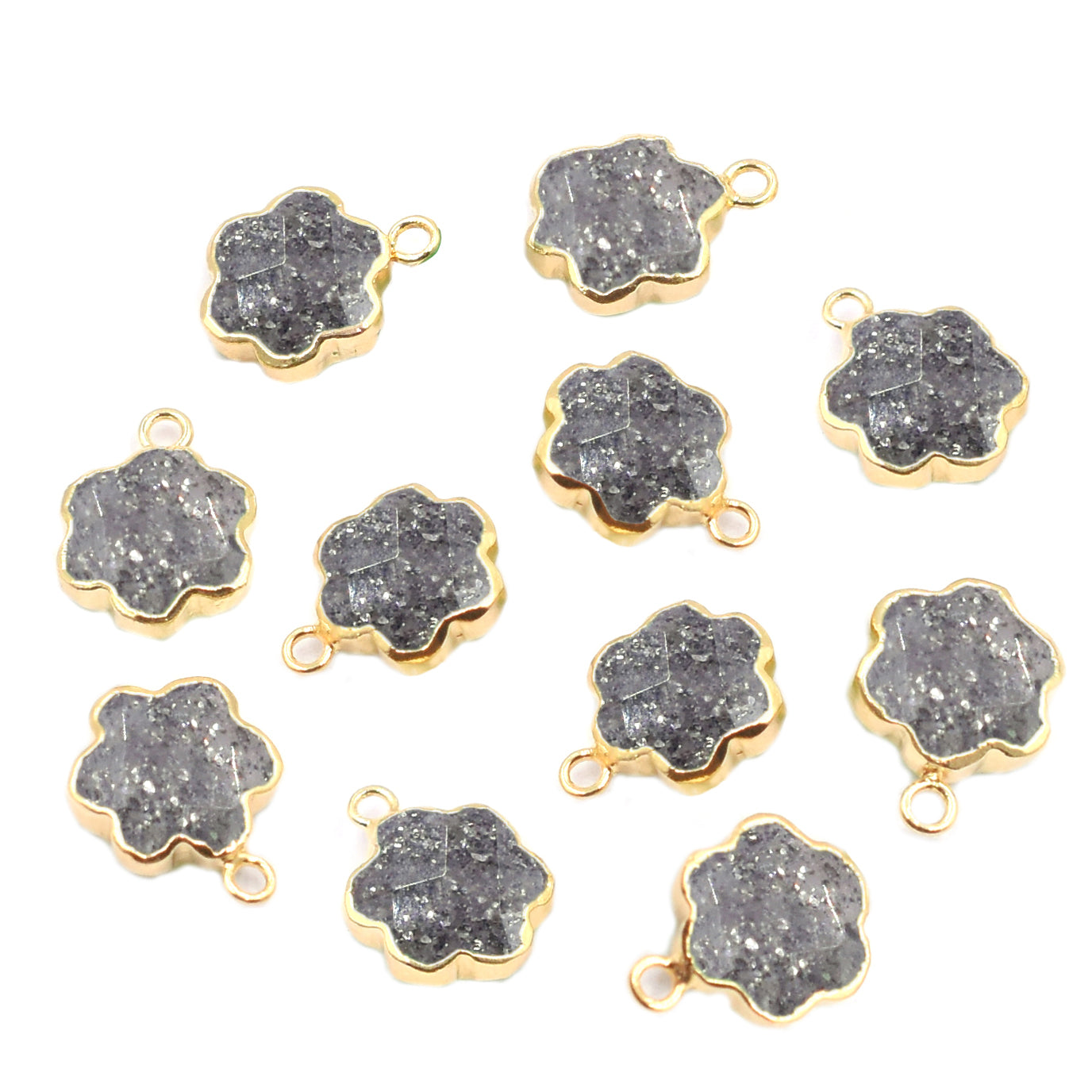 natural gemstone black sunstone clover pendant