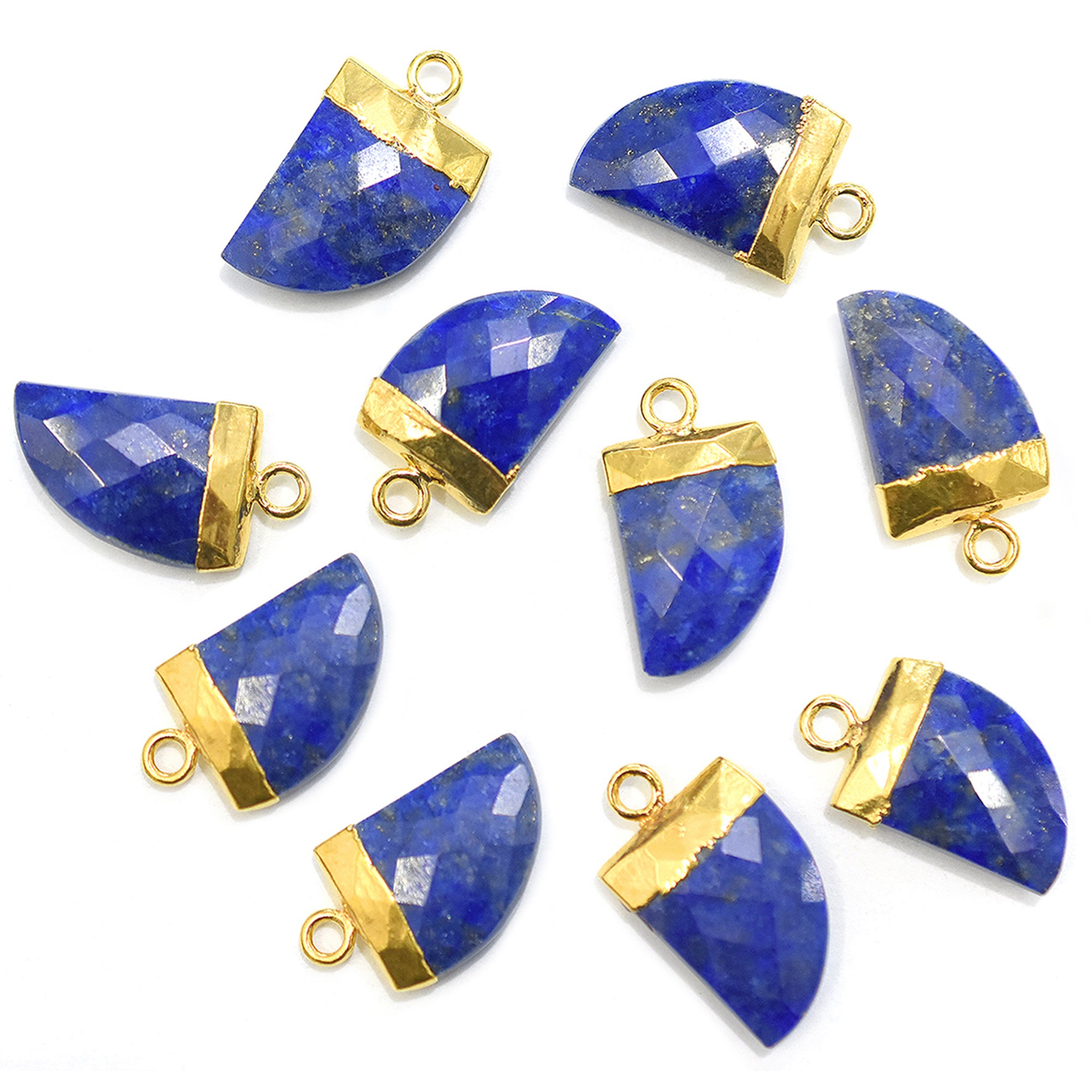 natural lapis lazuli gemstone pendant gold finish