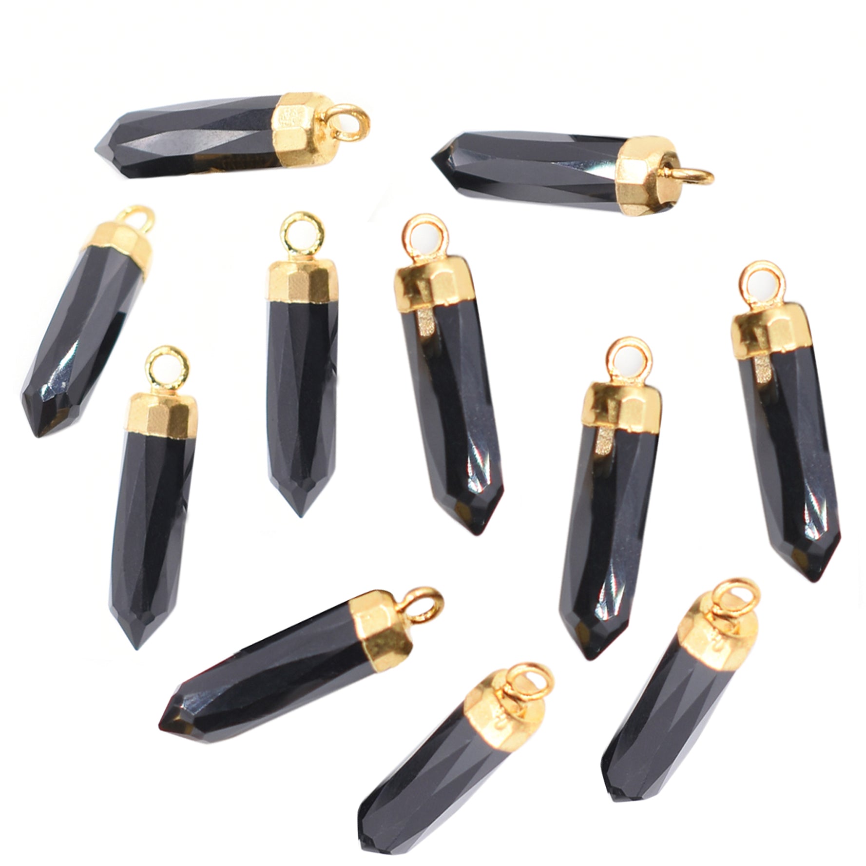 onyx pendant gold bullet charm