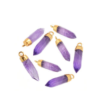purple amethyst gemstone bullet charm