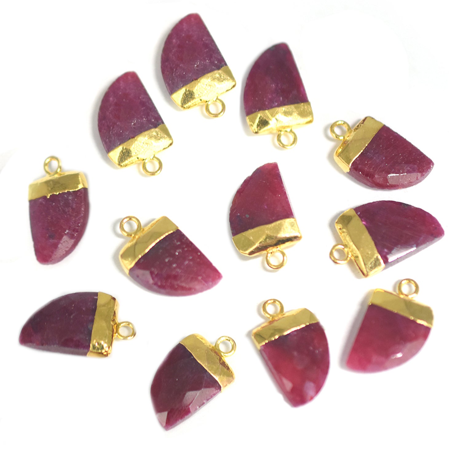 ruby gemstone horn shaped pendant