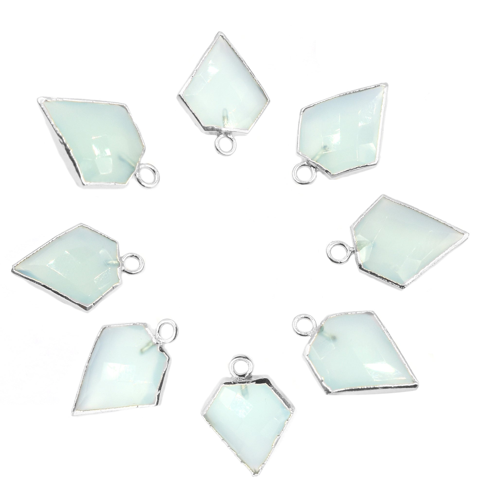 silver electroplated aqua pendant