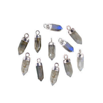 silver electroplated labradorite gemstone pendant
