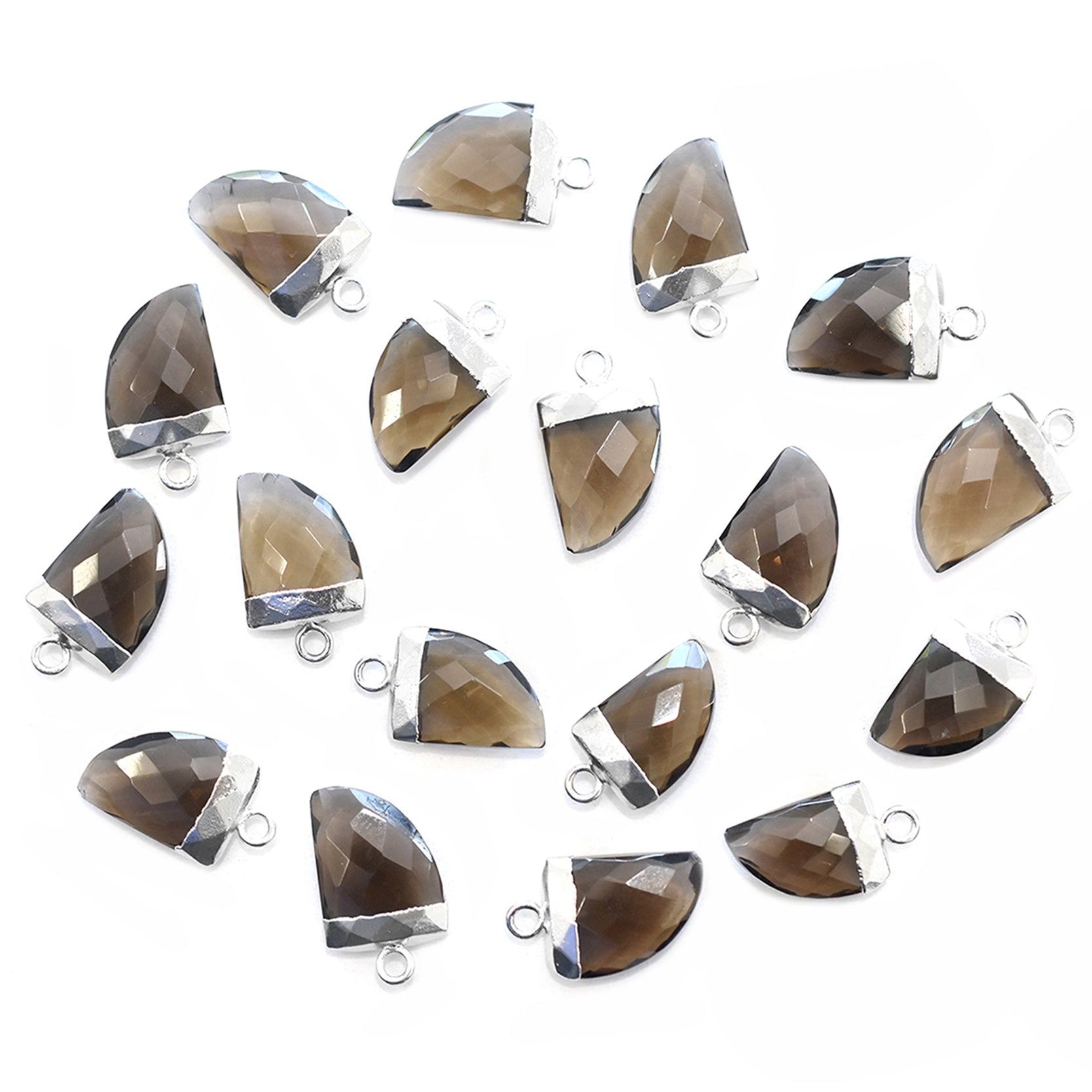 smoky quartz horn pendant for jewelry making