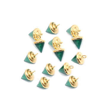 wholesale green onyx pendant gold finish