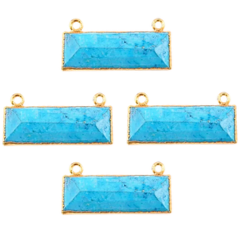 Green semi precious stones connector for jewelry making with natural gemstone