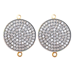 Large Coin Gemstone Connectors