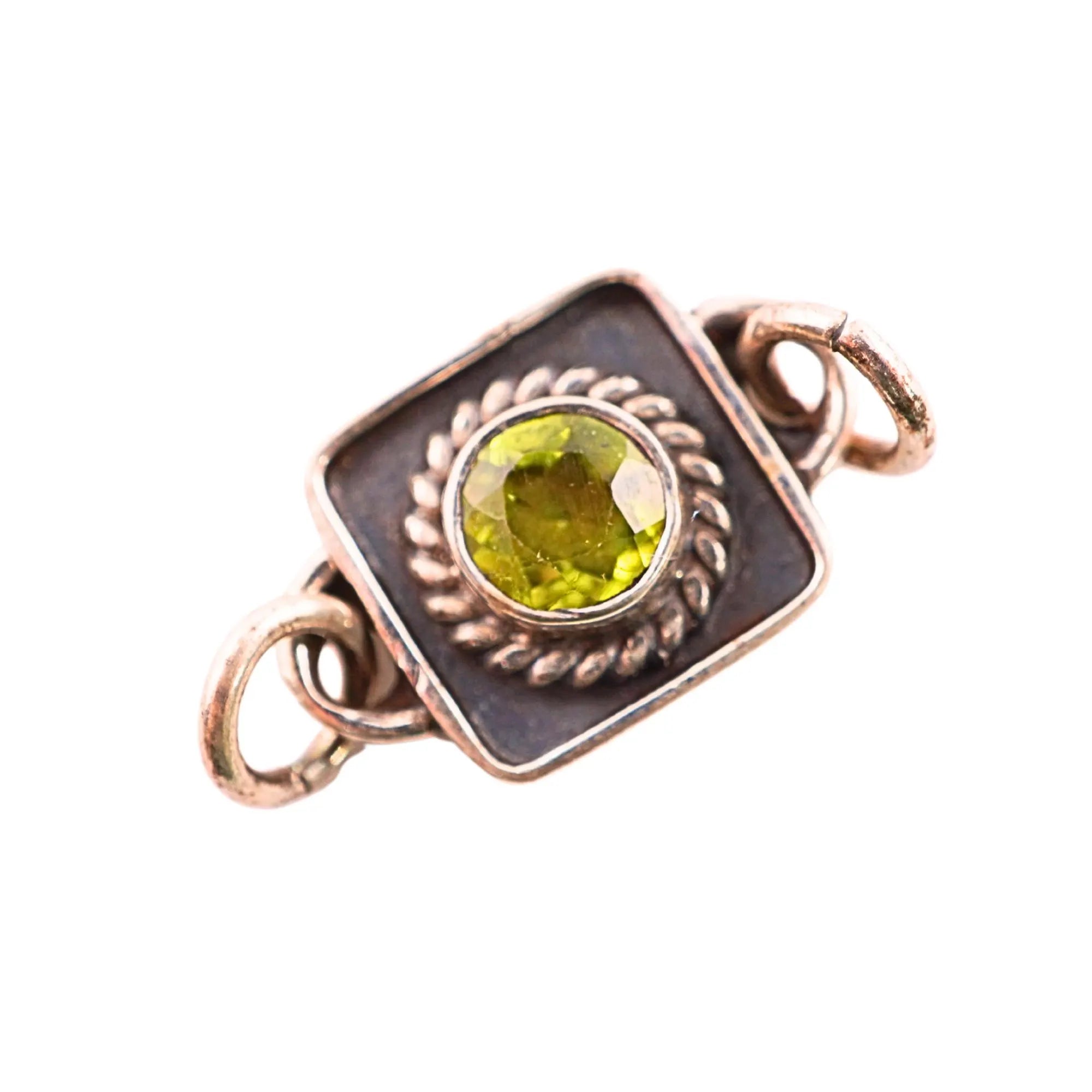 10.5 MM peridot gemstone charm connector

