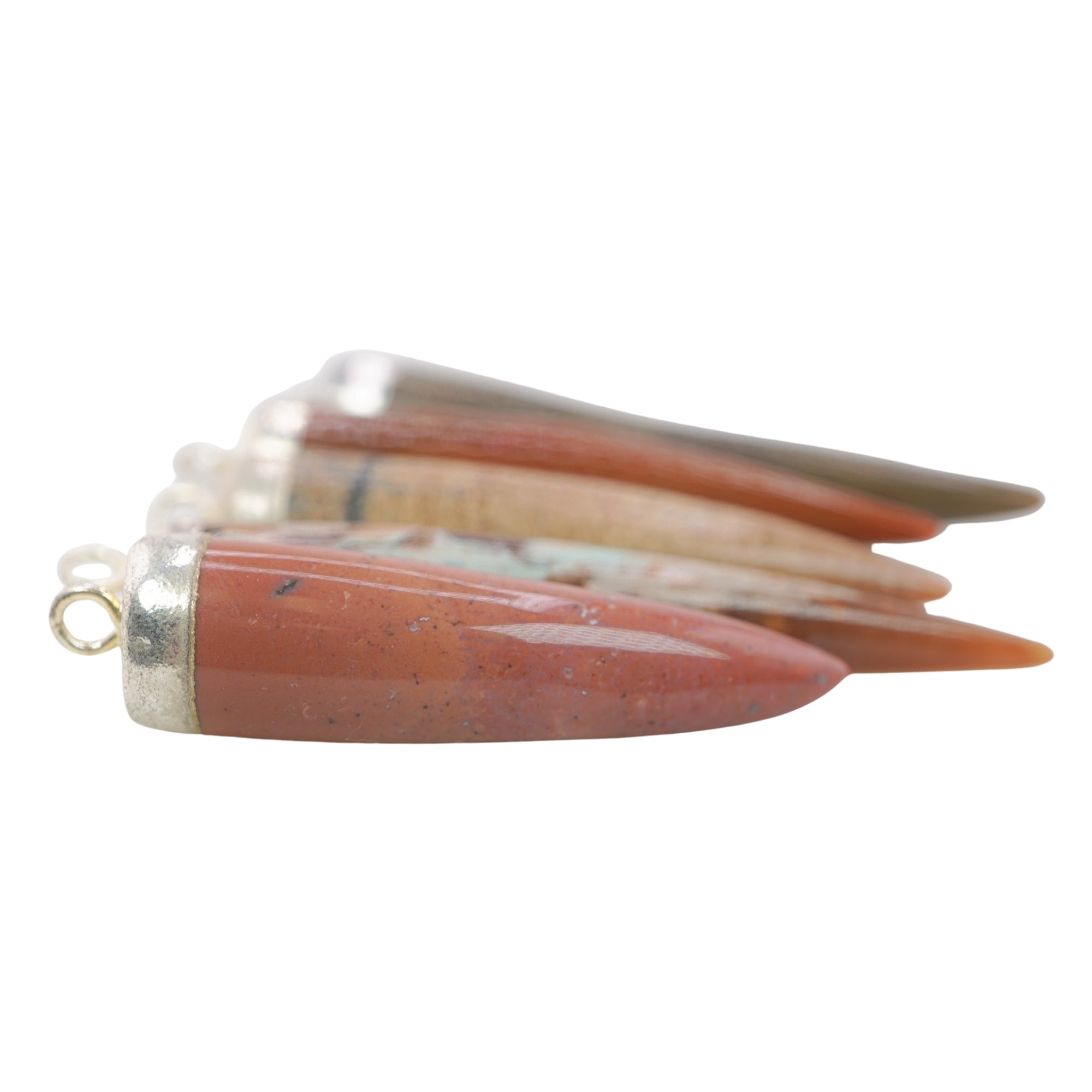 Agate Smooth Chili Shape Gemstone Gold Electroplated Charm Pendant