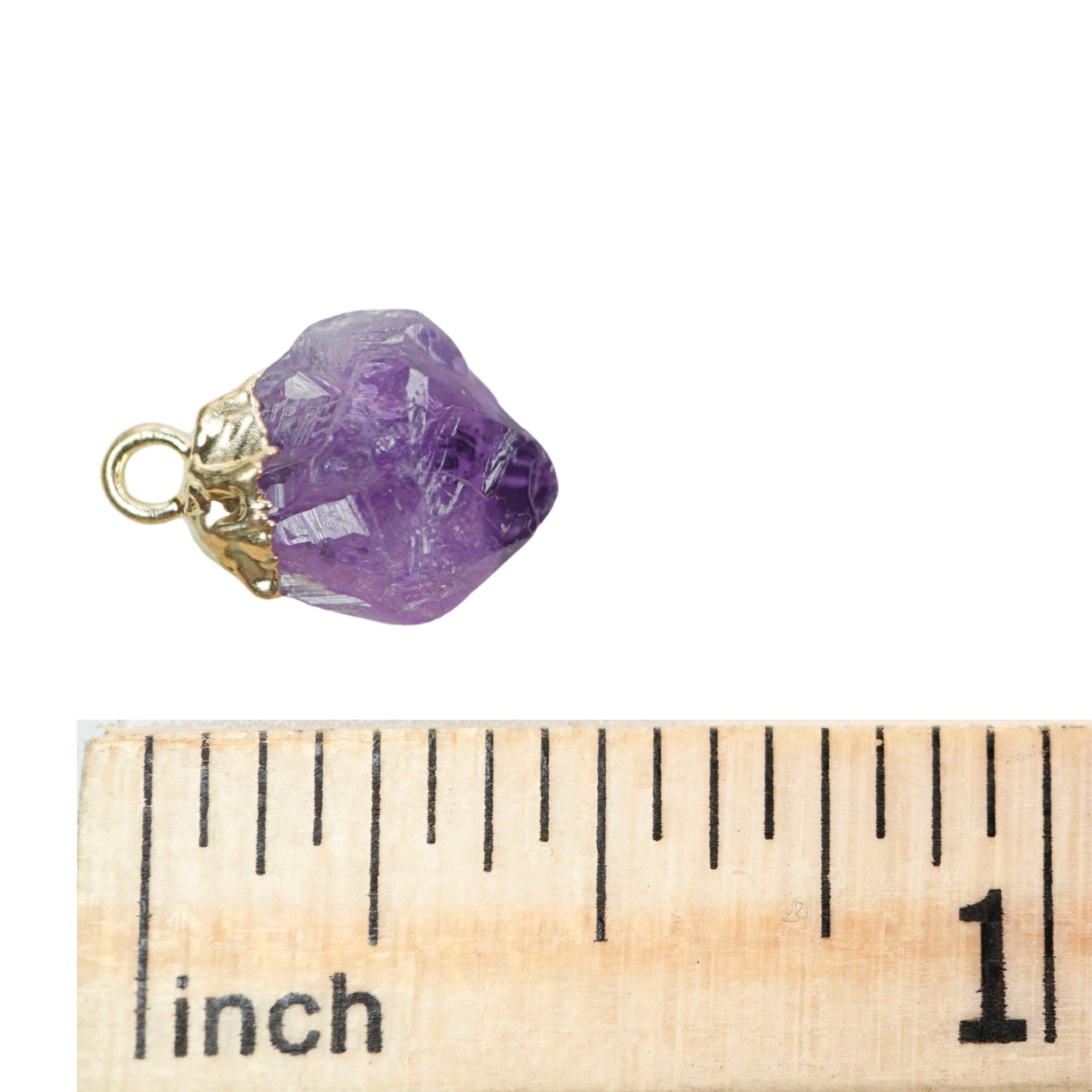 Amethyst Rough Shape Gold Electroplated Pendant
