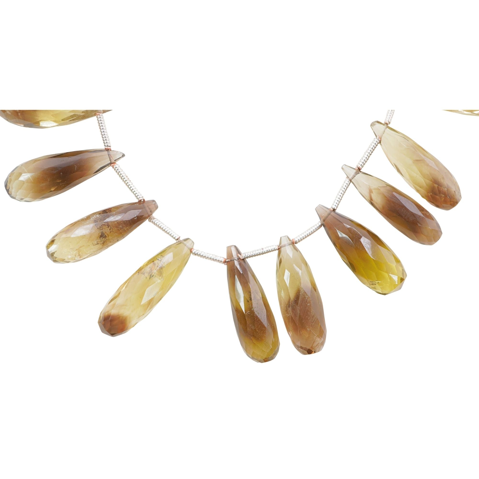 Bio Lemon Quartz 20 X 6 - 22 X 7 MM Faceted Tear Drop Shape Gemstone Strand Beads
