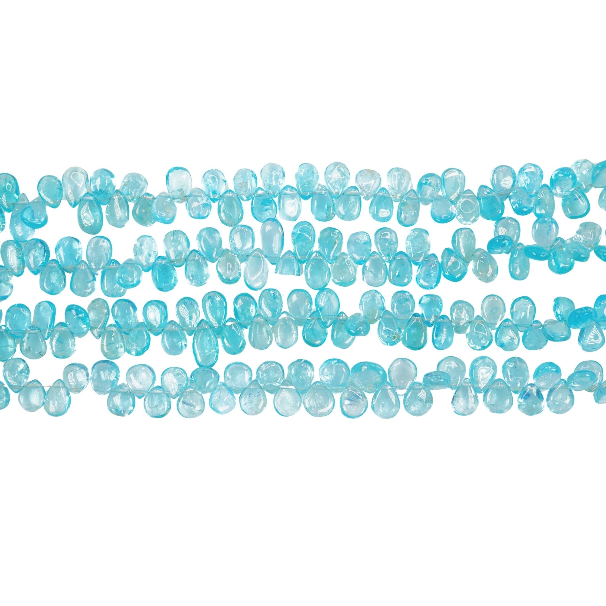 Blue Apatite Faceted Pear Shape Gemstone Strand Beads