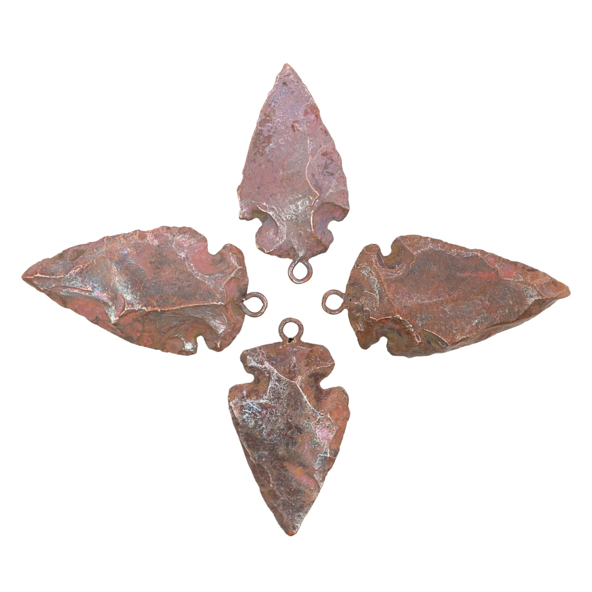 Rusty Copper Plated Arrowhead Shape Red Charm Pendant For Jewelry Making Supply