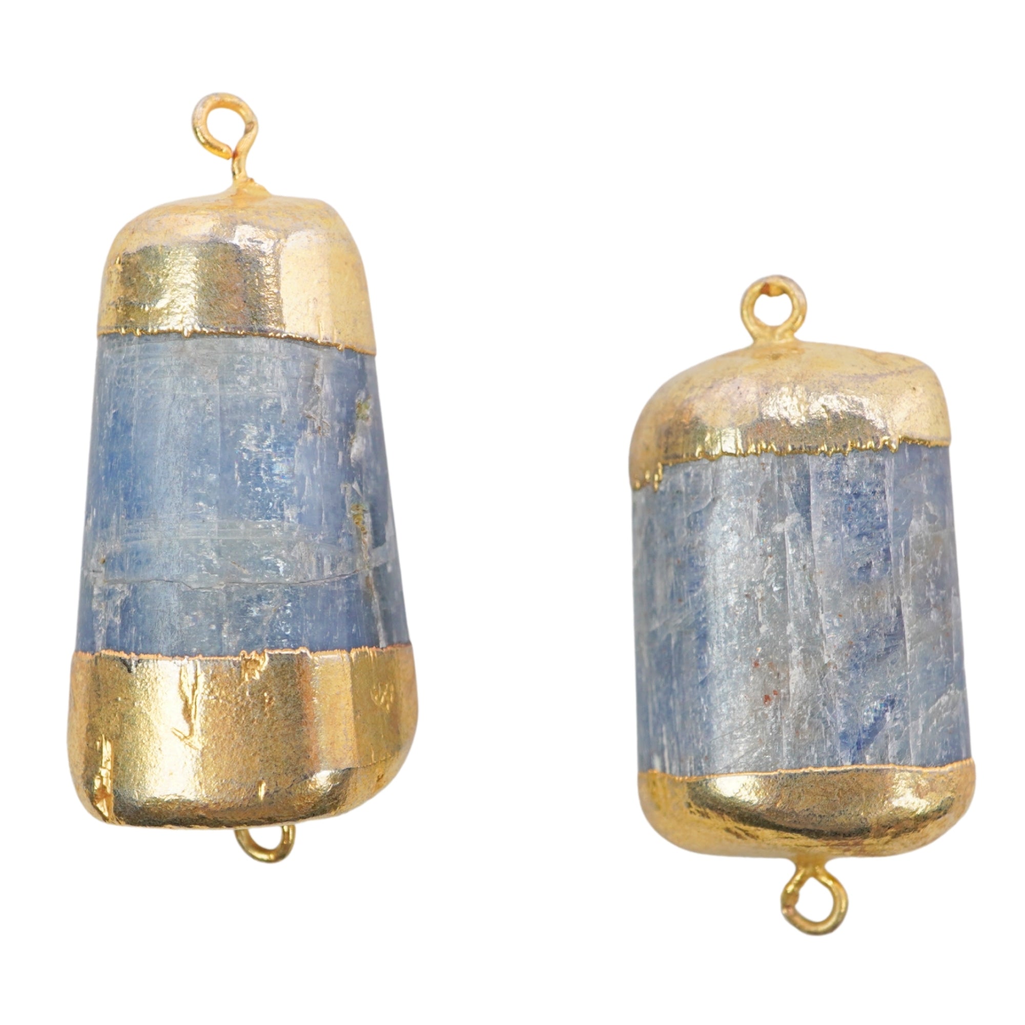 Kyanite Small Wands Gemstone Gold Electroplated Charm Connector