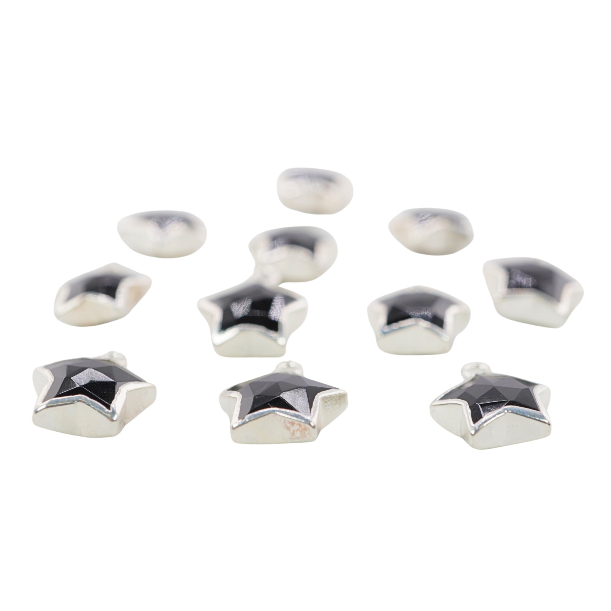 Black Onyx Star Shape Silver Electroplated Pendant