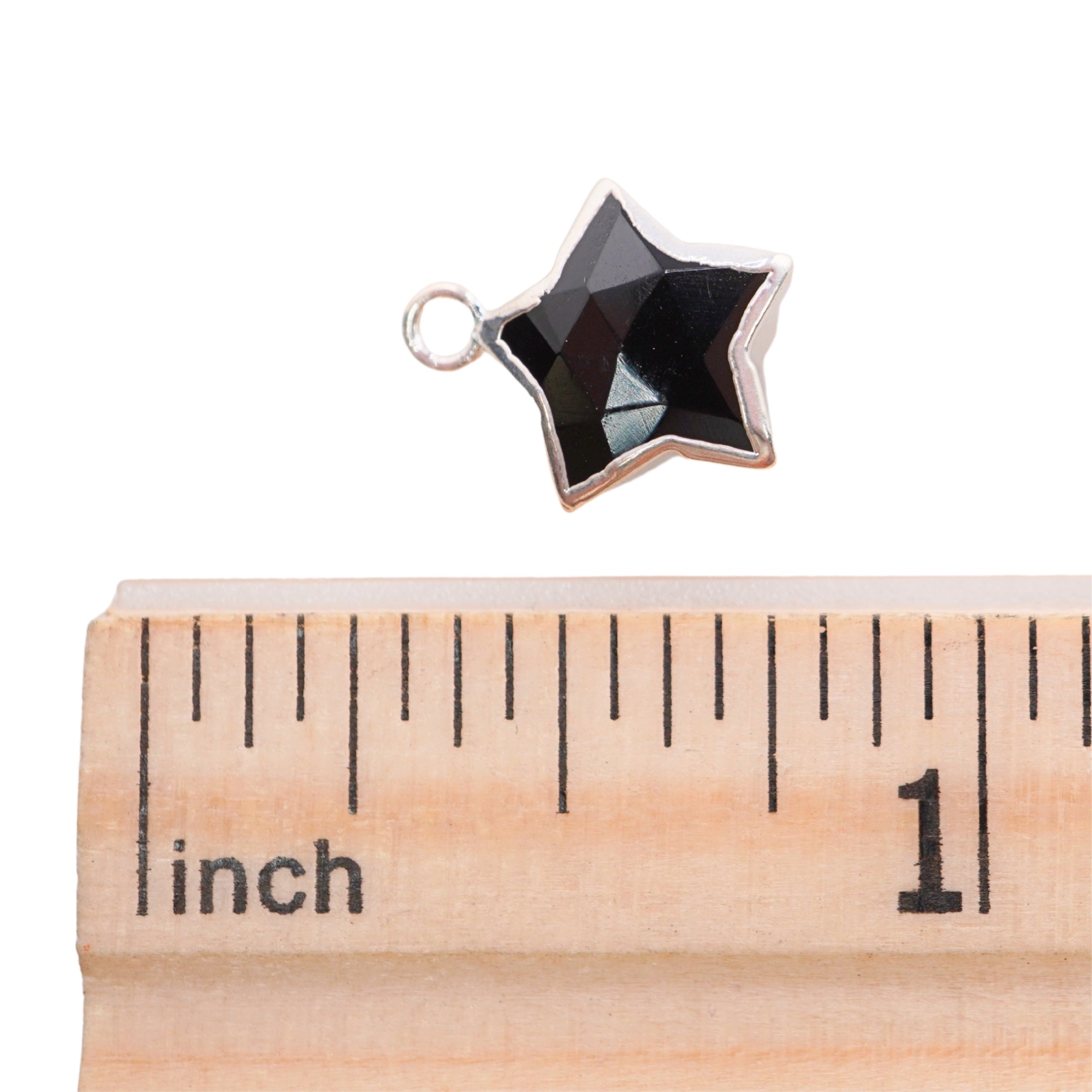 Black Onyx Star Shape Silver Electroplated Pendant