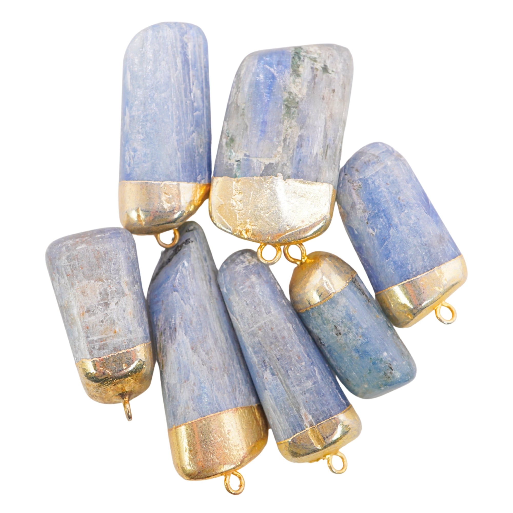 Kyanite Gemstone Gold Electroplated Pendant Charm