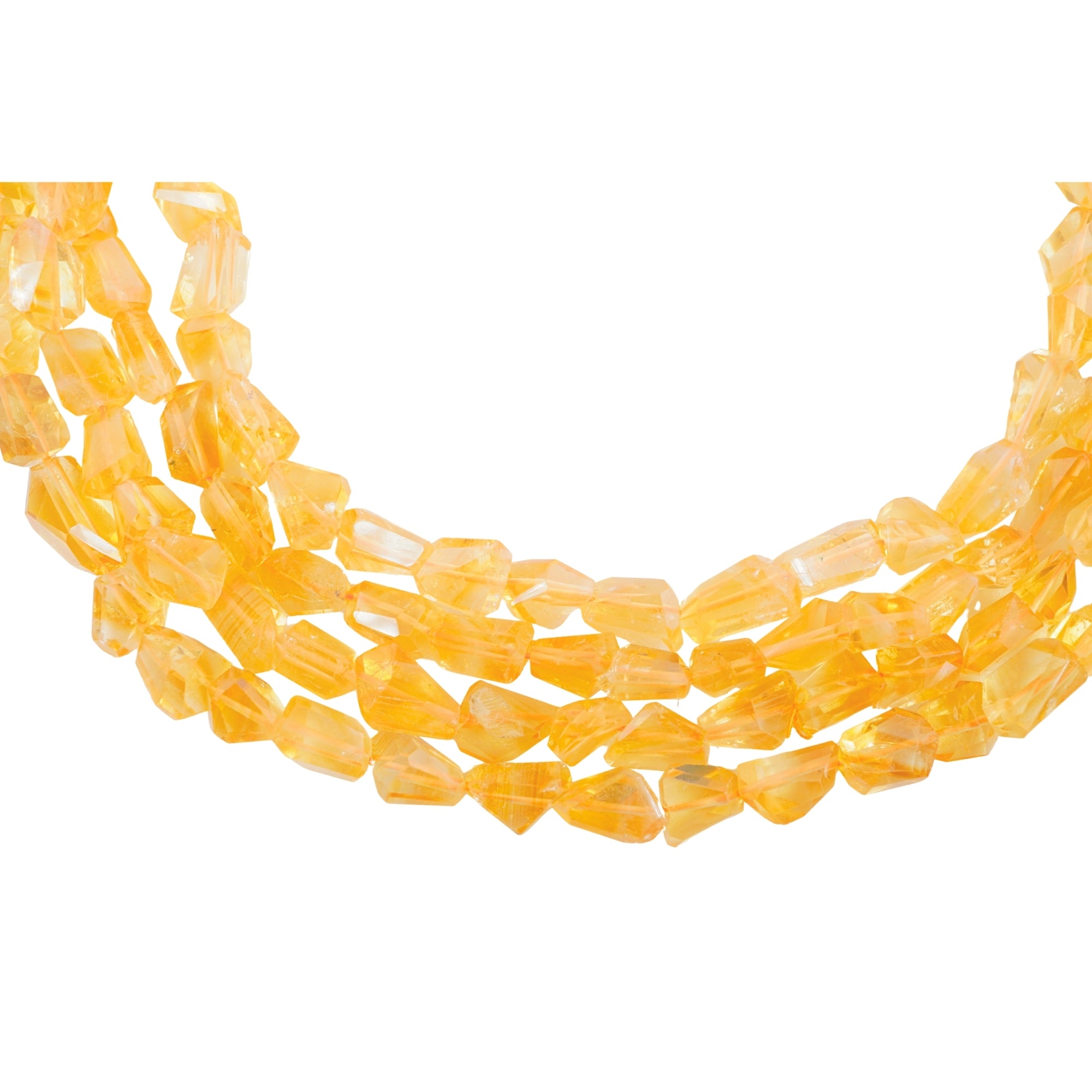Citrine Step Cut Nugget Shape Loose Gemstone Strand Beads