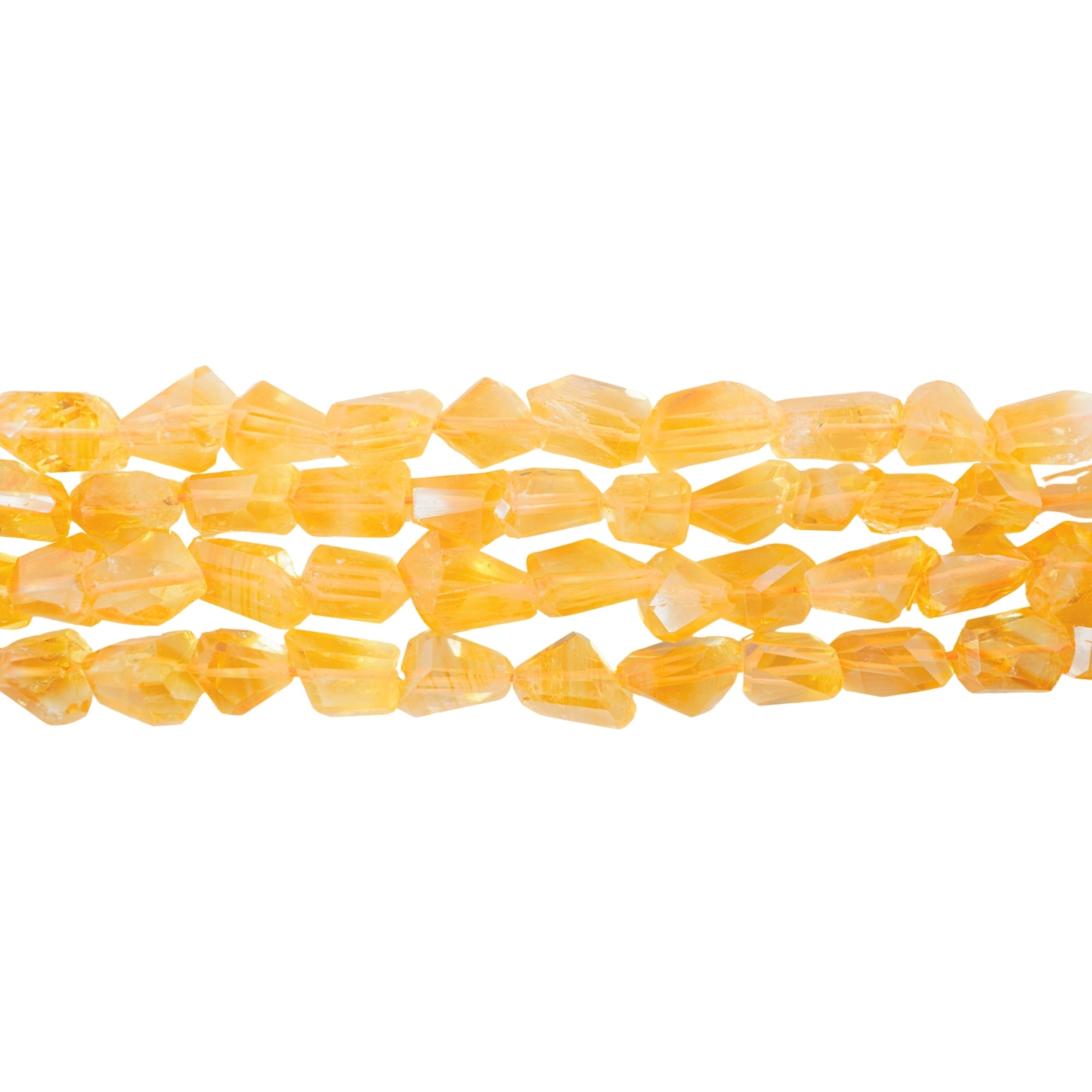 Citrine Step Cut Nugget Shape Loose Gemstone Strand Beads