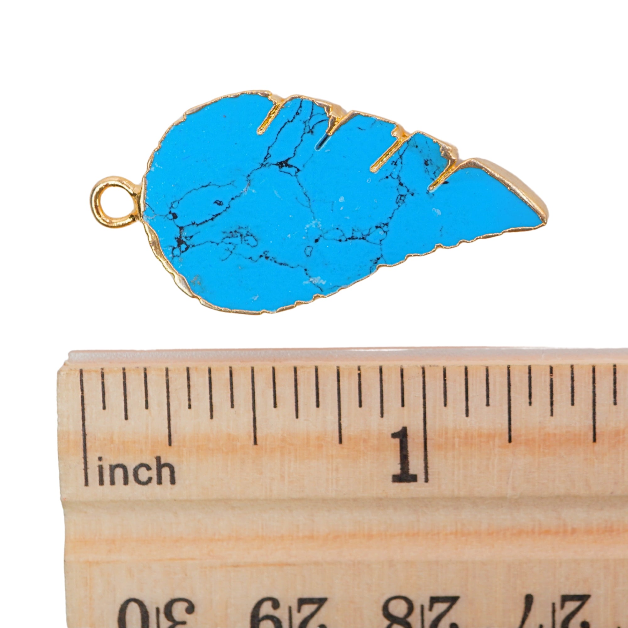 Turquoise With Matrix Angel Wing Gemstone Gold Electroplated Charm Pendant For Jewelry Making