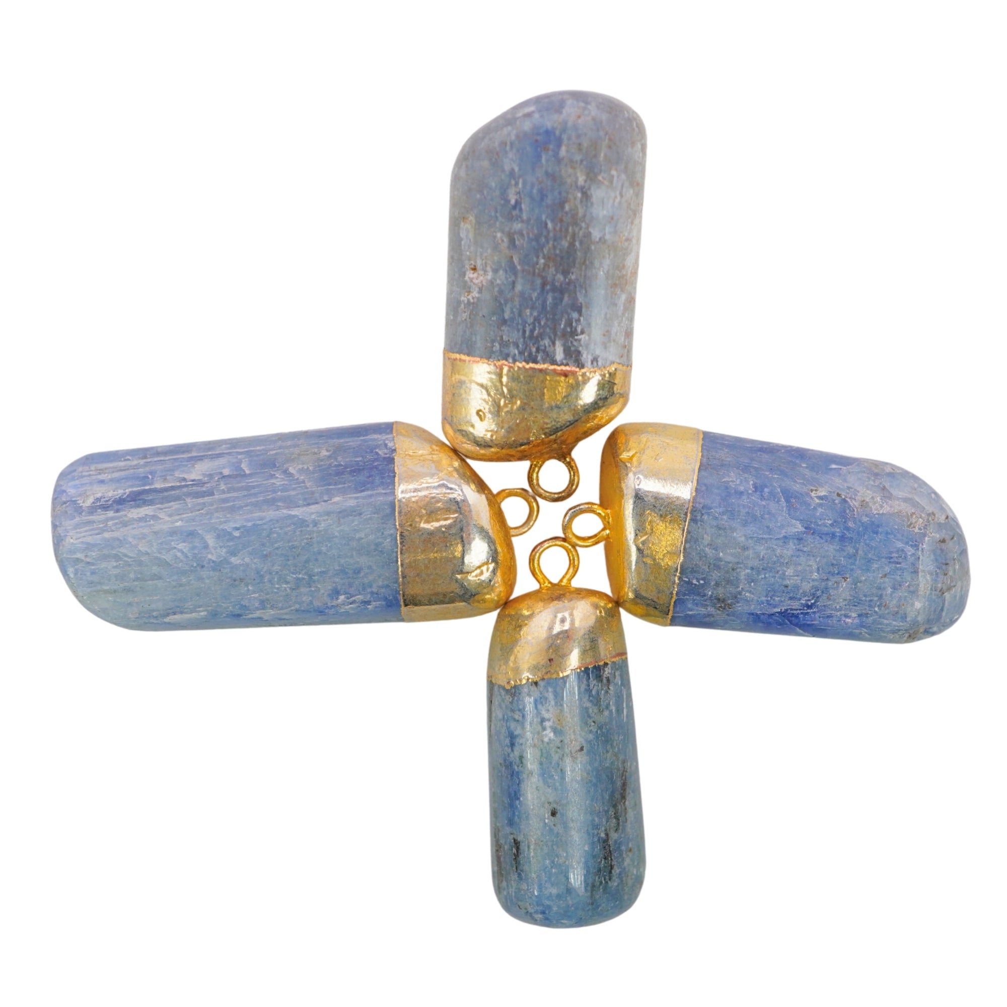 Kyanite Gemstone Gold Electroplated Pendant Charm