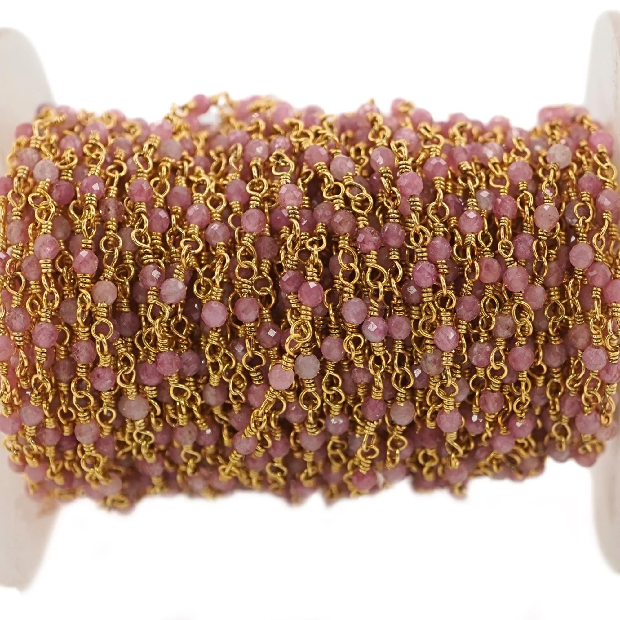 2mm pink gemstone chain

