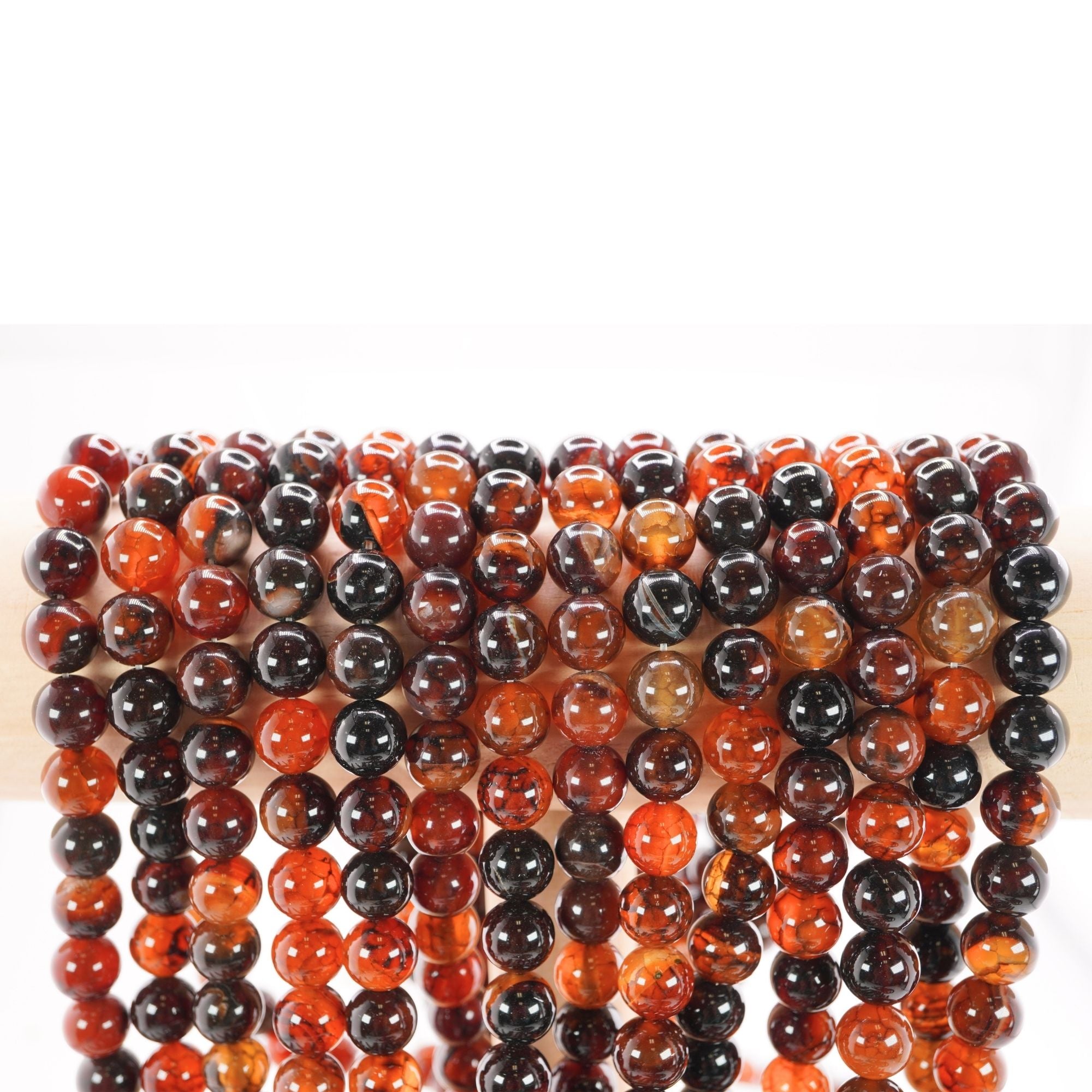 Cracked Agate Smooth Round Beads 15 Inches Strand