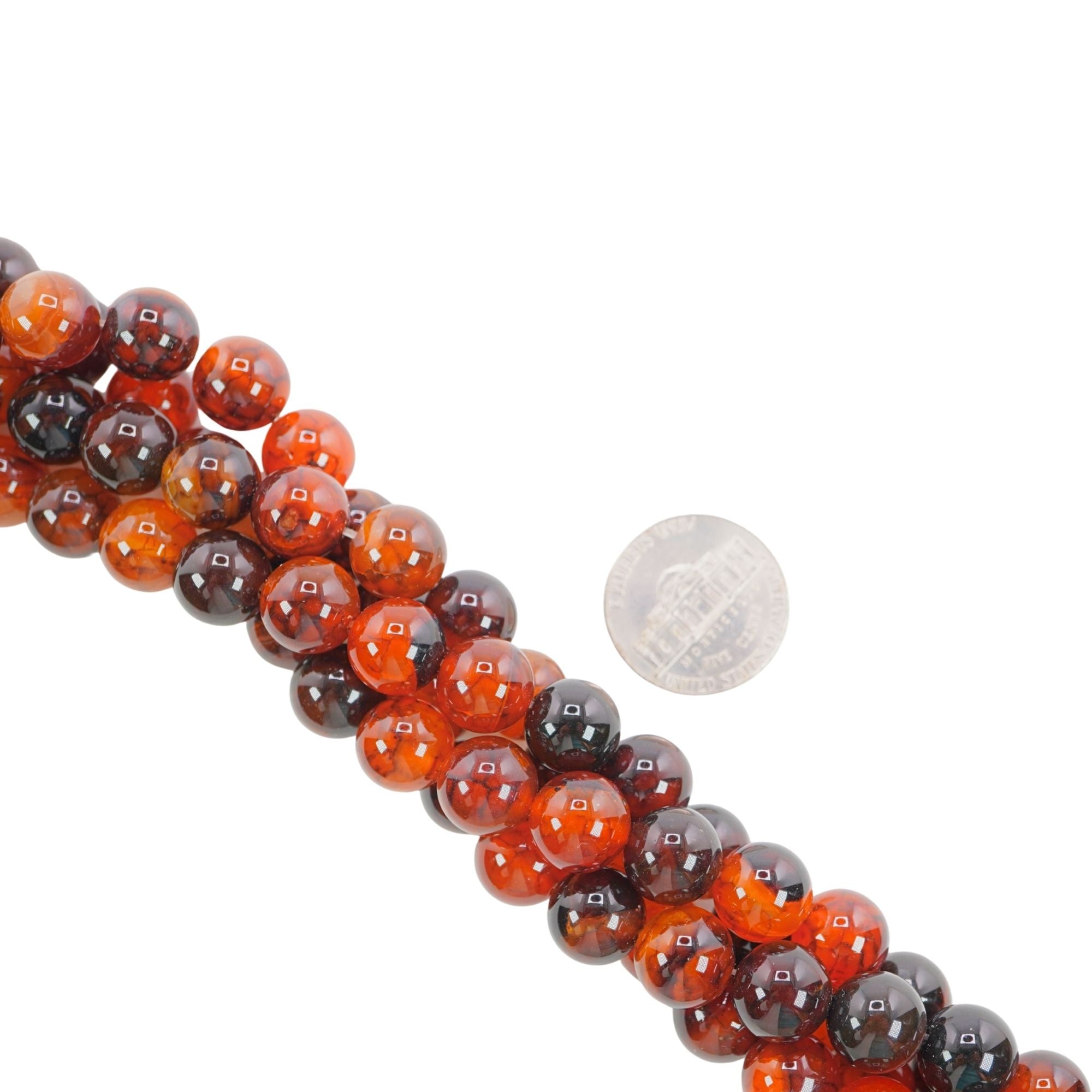 Cracked Agate Smooth Round Beads 15 Inches Strand