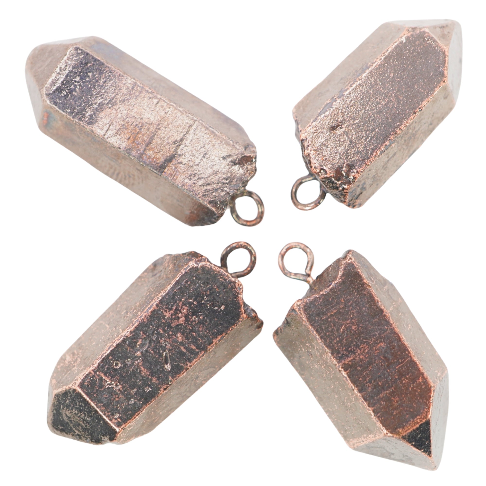 Crystal Quartz Pencil Shape Full Black Rhodium Electroplated Charm Pendant For Jewelry Making