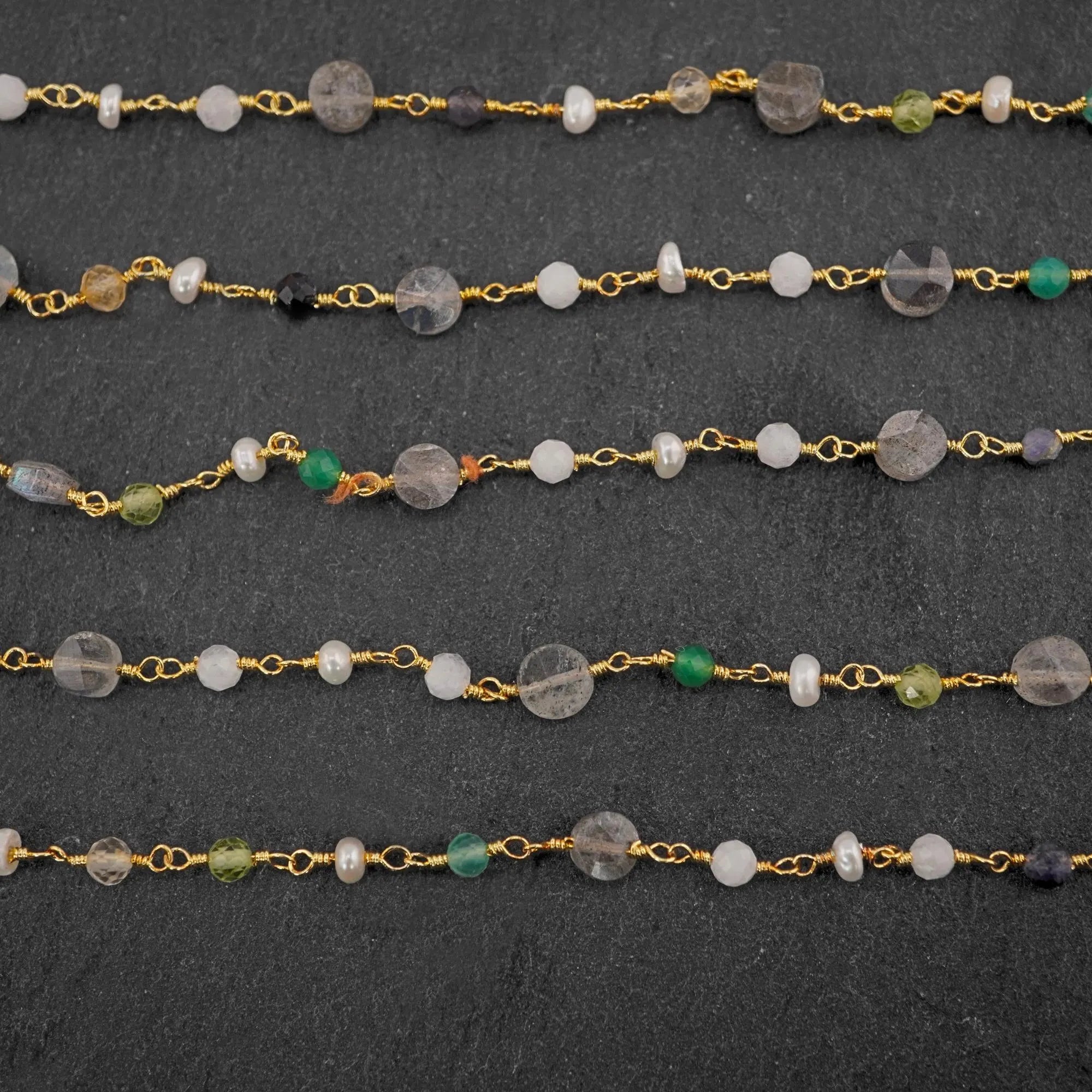 3mm to 4.5mm round gemstone chain

