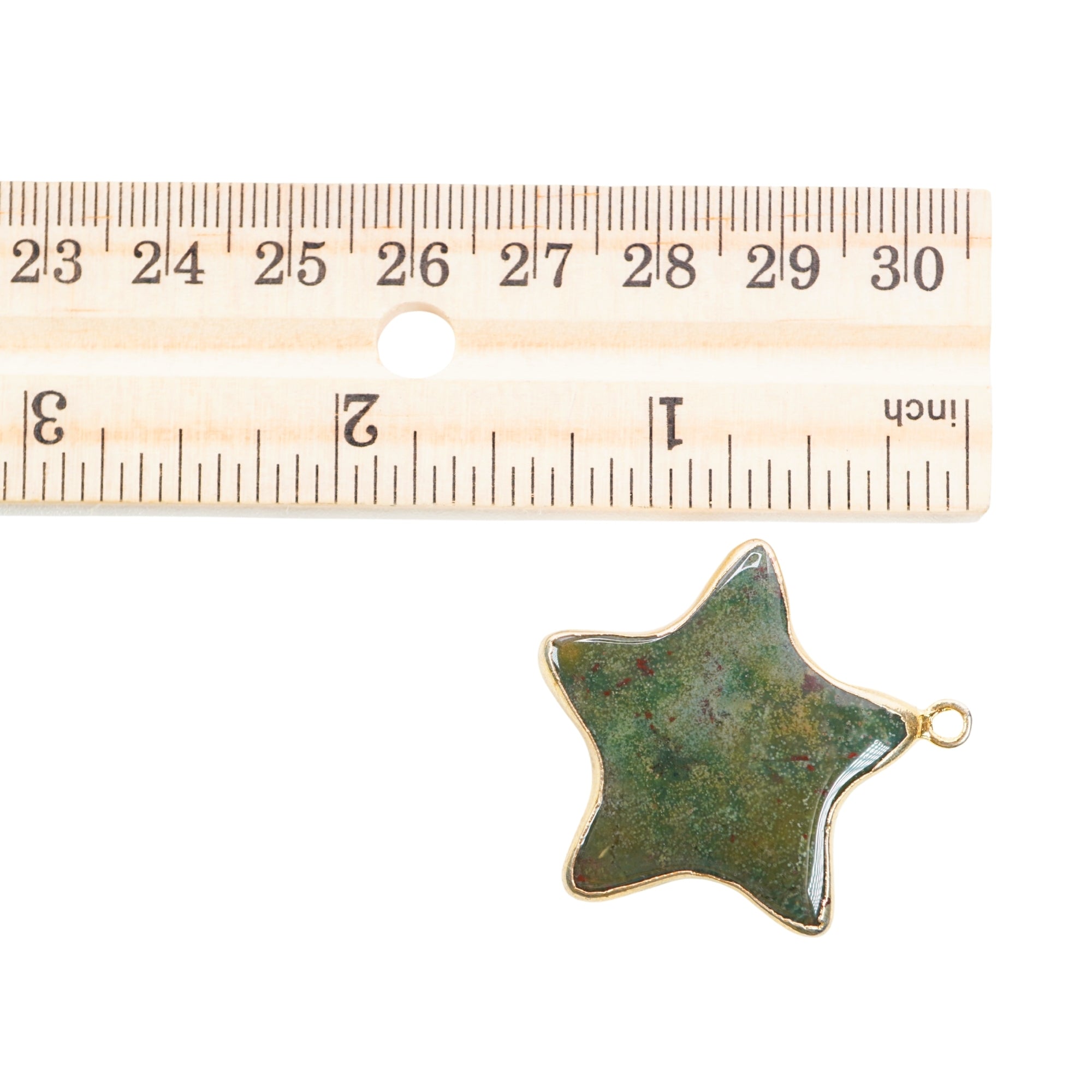 Jasper Smooth Star Shape Gemstone Gold Electroplated Charm Pendant For Jewelry Making