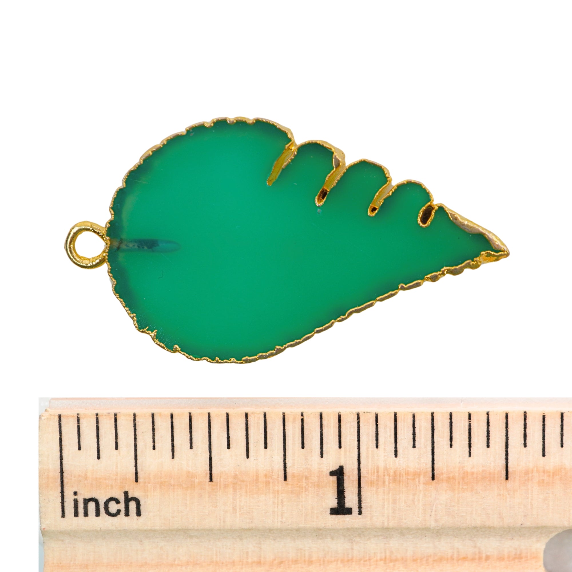 Green Agate Chalcedony Angel Wings Shape Gemstone Gold Electroplated Charm Pendant