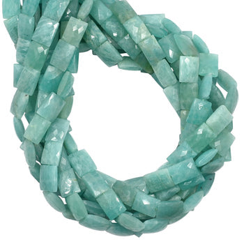 Amazonite Faceted Rectangle Shape Gemstone Beads Stand 