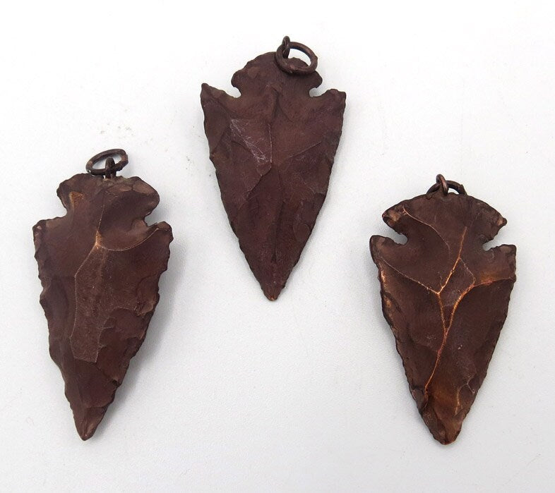 Rusty Copper Plated Arrowhead 1 - 1.50 Red Charm Pendant