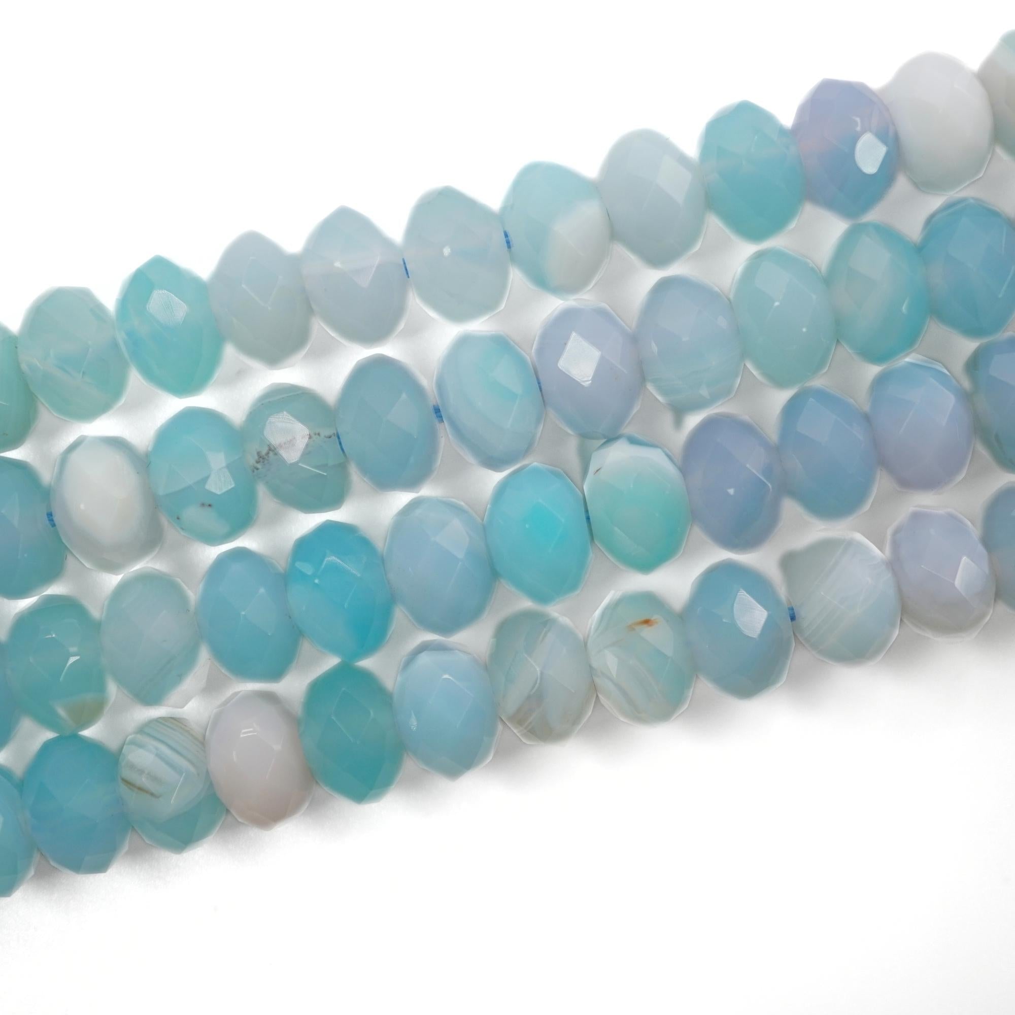 Agate Faceted Rondelle Beads