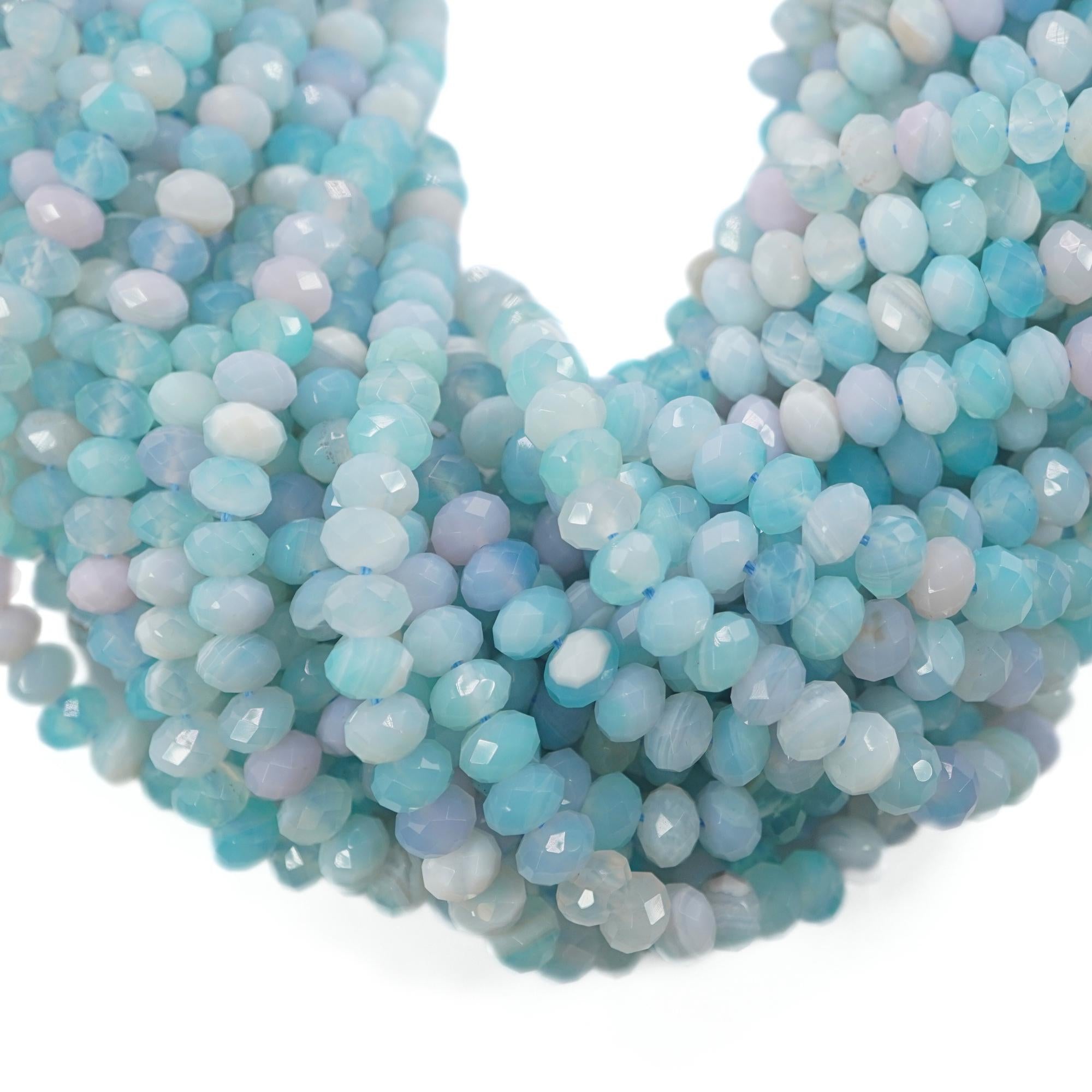 Agate Faceted Rondelle Beads