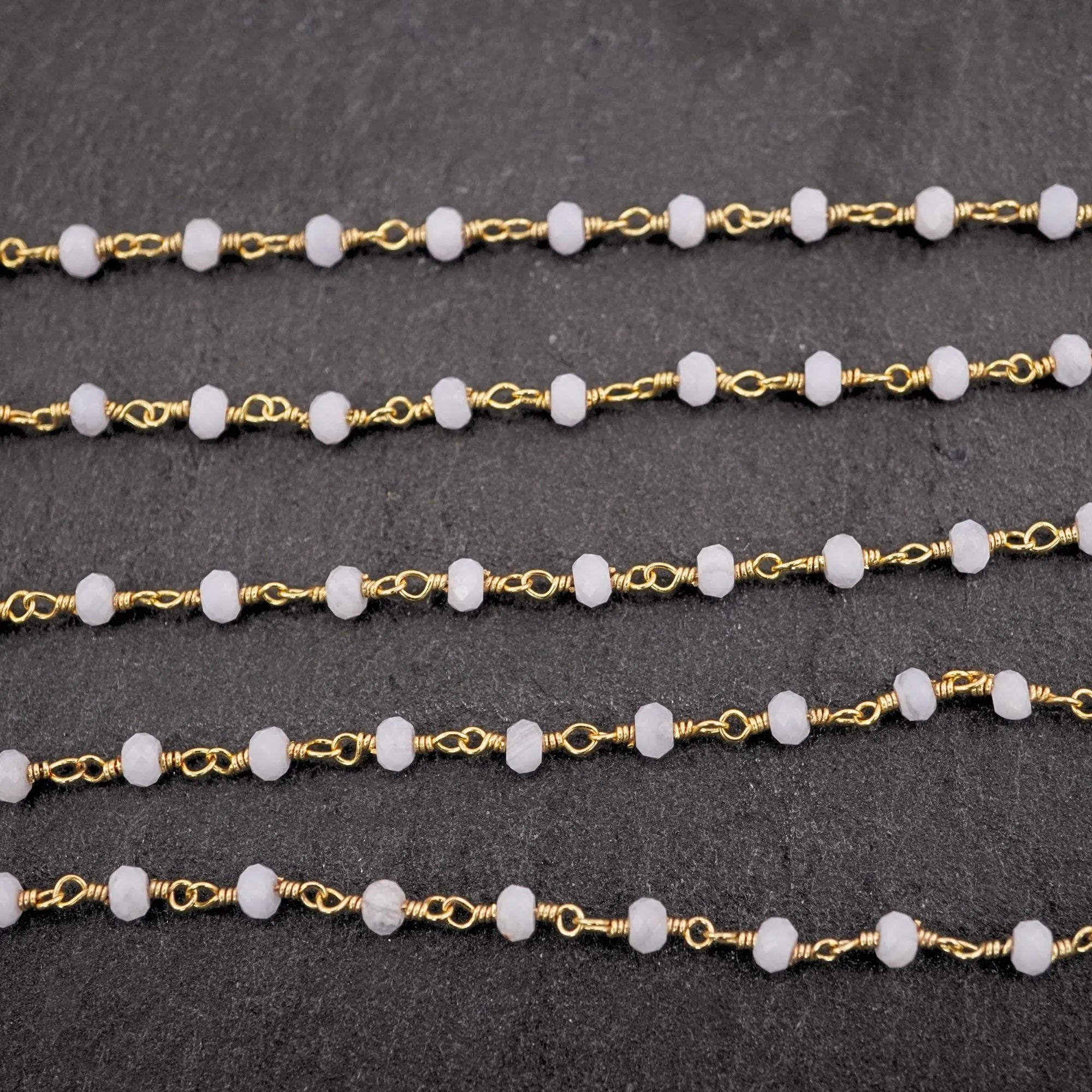 Agate gemstone rosary beads chain

